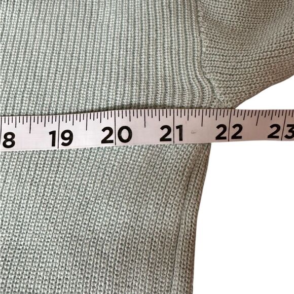 Loft Textured Split Neck Sweater 100% Cotton, Sage Green. Size Large. - Picture 4 of 7